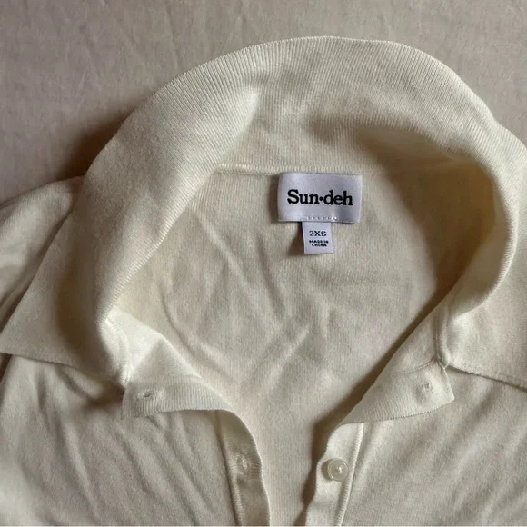 Aritzia Cece Cream Button-Up Collared Dress 2XS - Picture 2 of 7